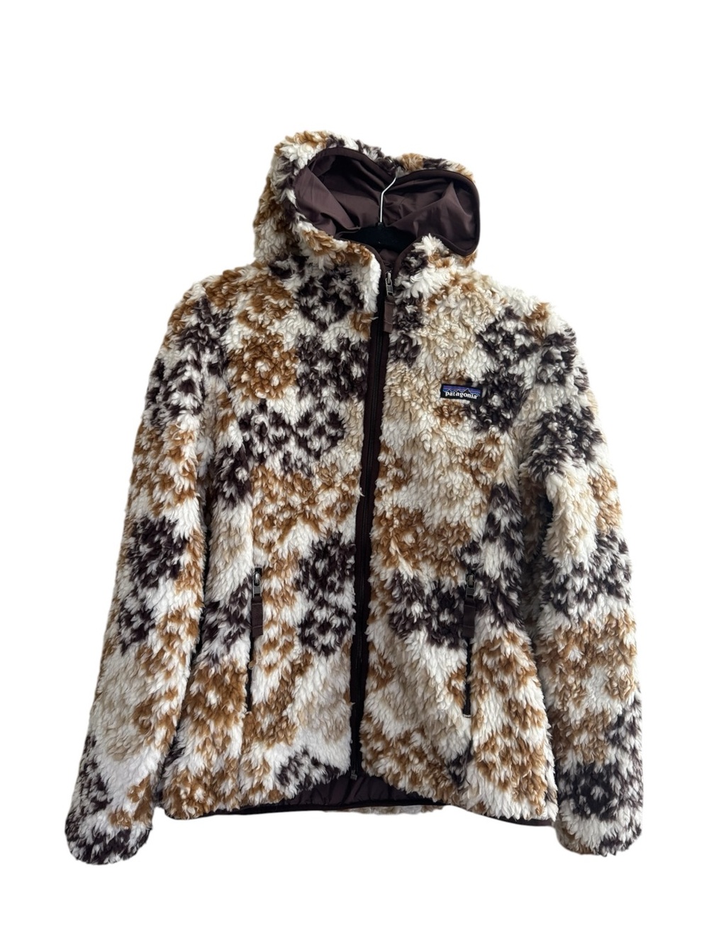 Patagonia Retro-X Cardigan Fleece Jacket Java Brown Hooded Size Medium #NE
